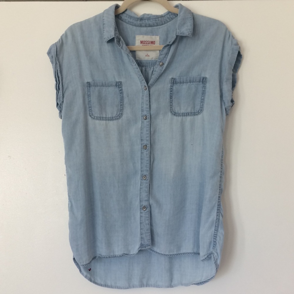 Chambray Denim Button Down Shirt